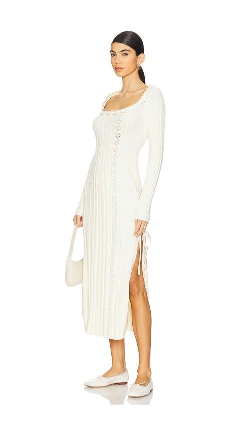 free people heart of gold midi dress in white.