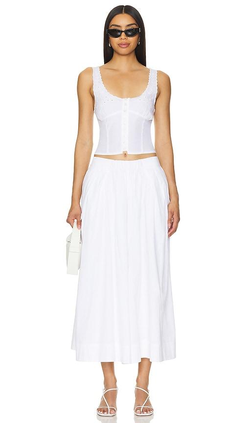 free people into you eyelet pant set in white.