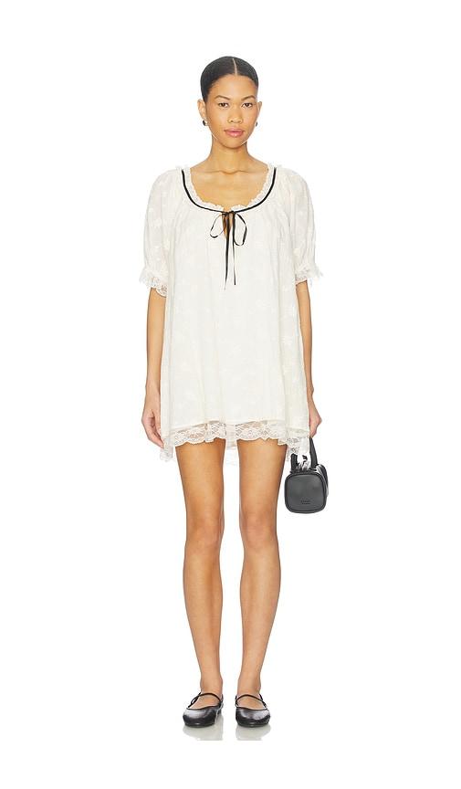 free people juno mini dress in ivory.