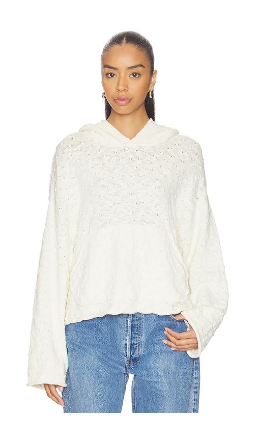 free people lake side hoodie in ivory.
