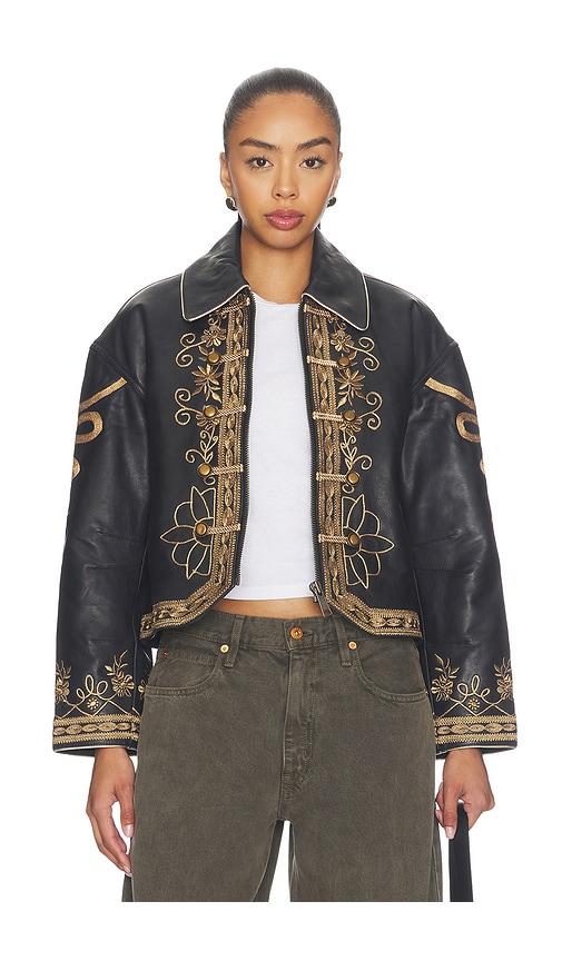 free people lana leather jacket in black.