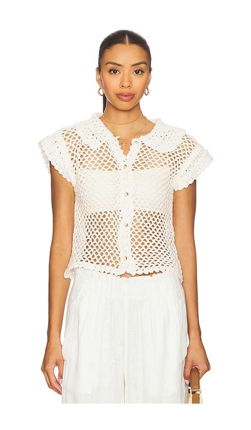 free people lily crochet top in ivory.