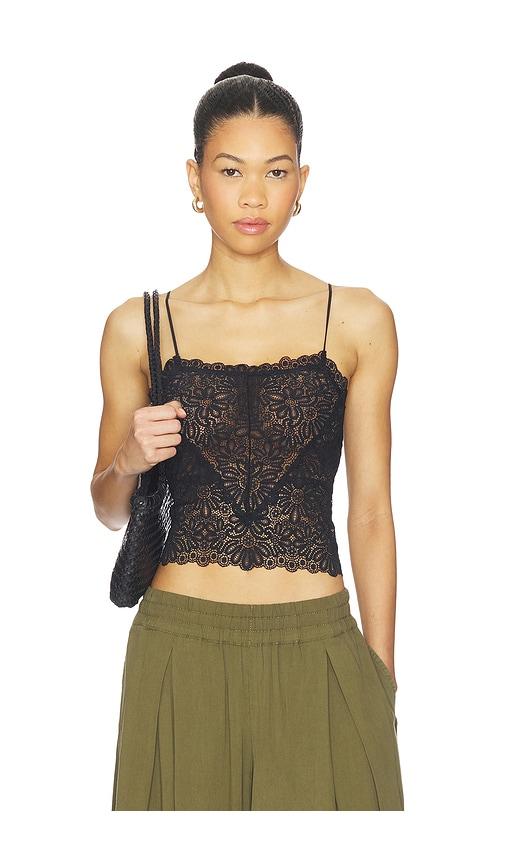 free people love and lace cami in black.