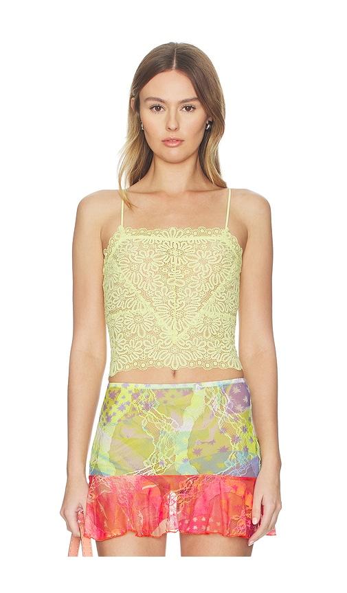 free people love and lace cami in lemon.