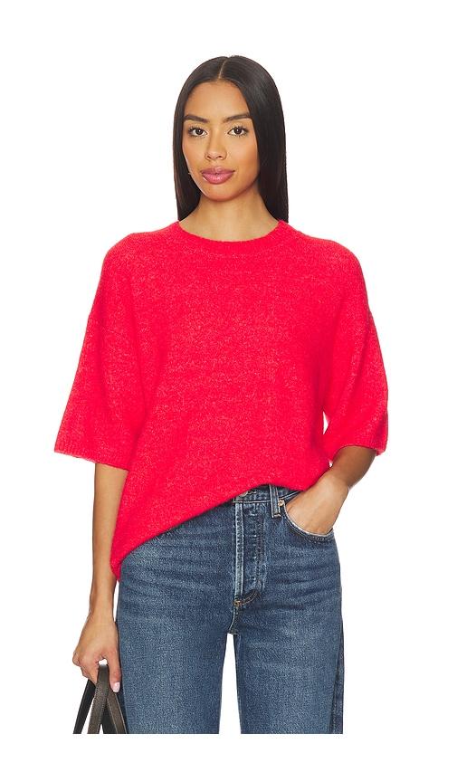 free people margot sweater tee in red.