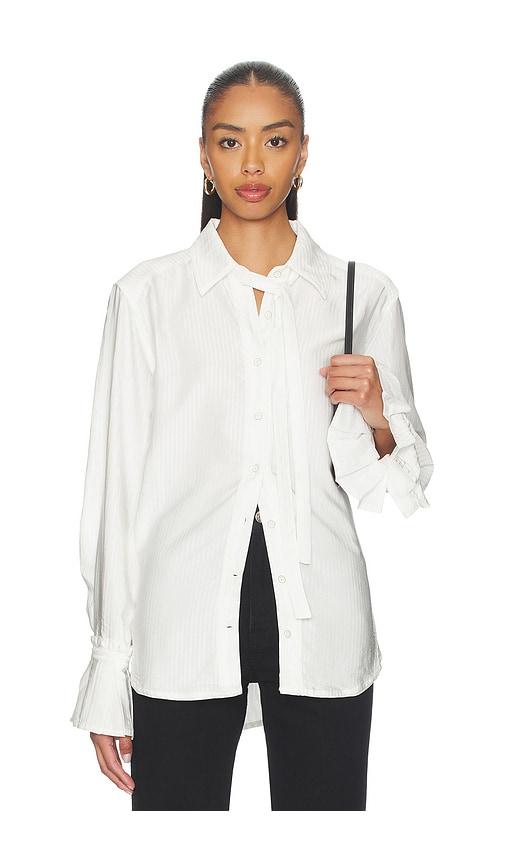 free people mary lou silky shirt in ivory.