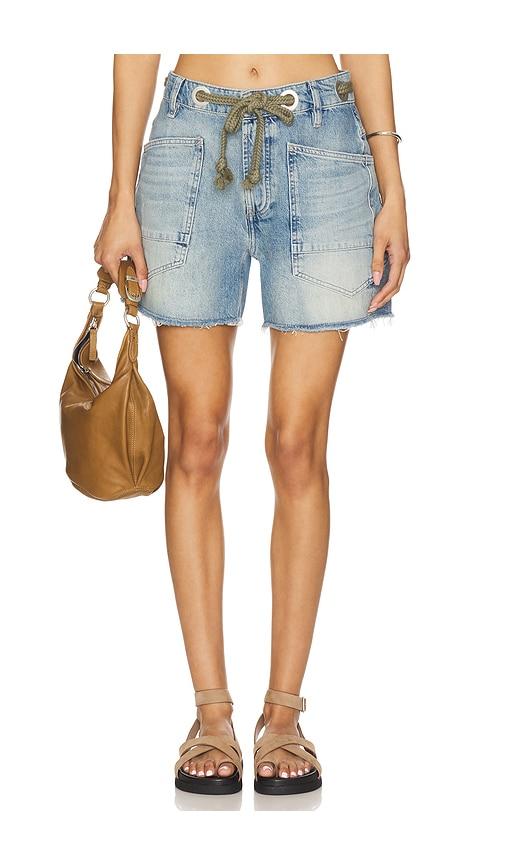 free people moxie shorts in blue.