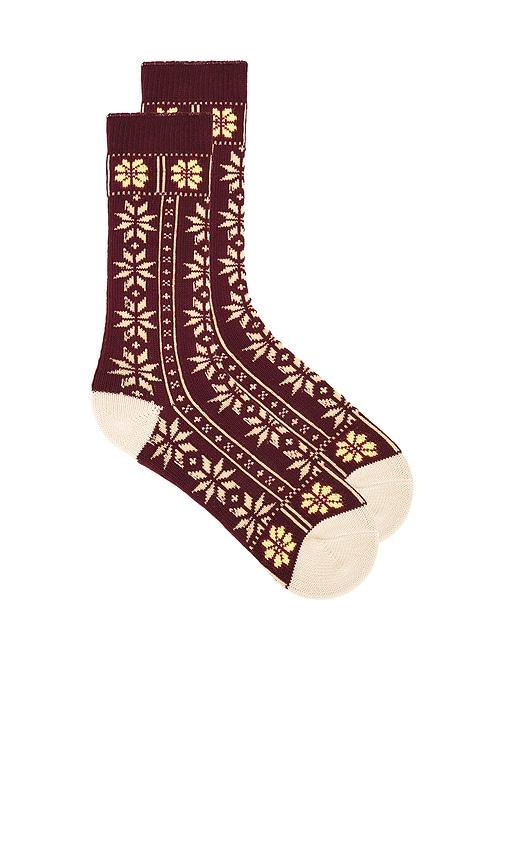 free people nearly nordic sock in burgundy.