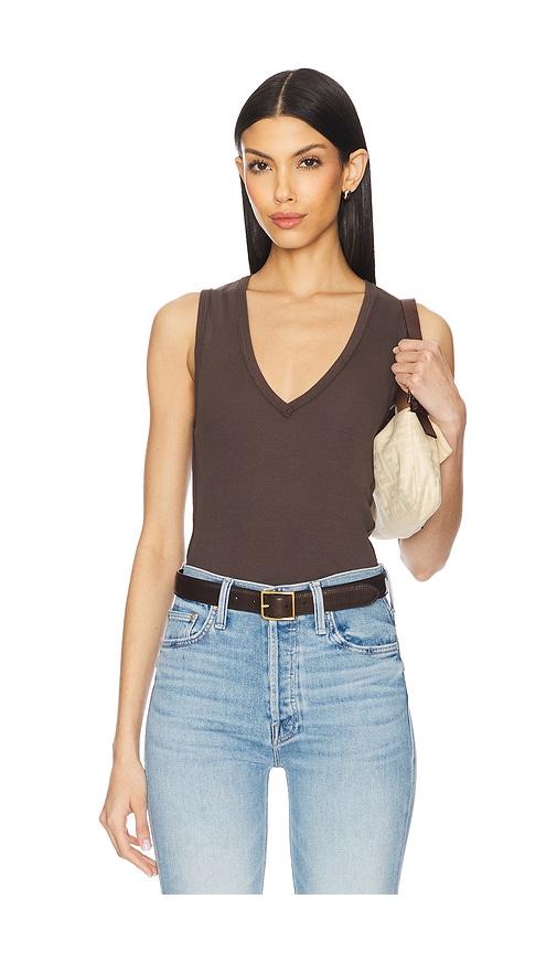 free people neria tank in chocolate.