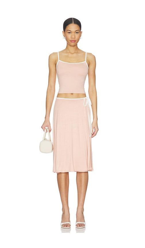 free people opal skirt set in peach.