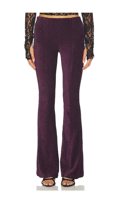free people penny pull on velvet pant in purple.