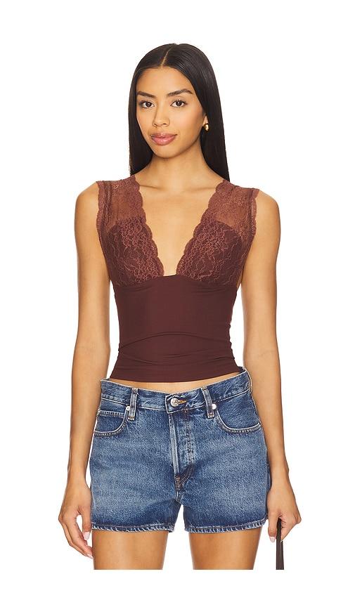 free people power play cami in burgundy.