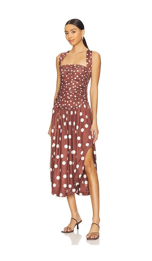 free people raylon midi dress in chocolate.