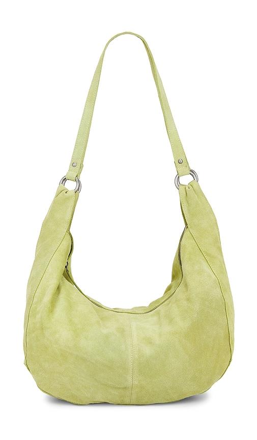 free people roma suede tote bag in green.