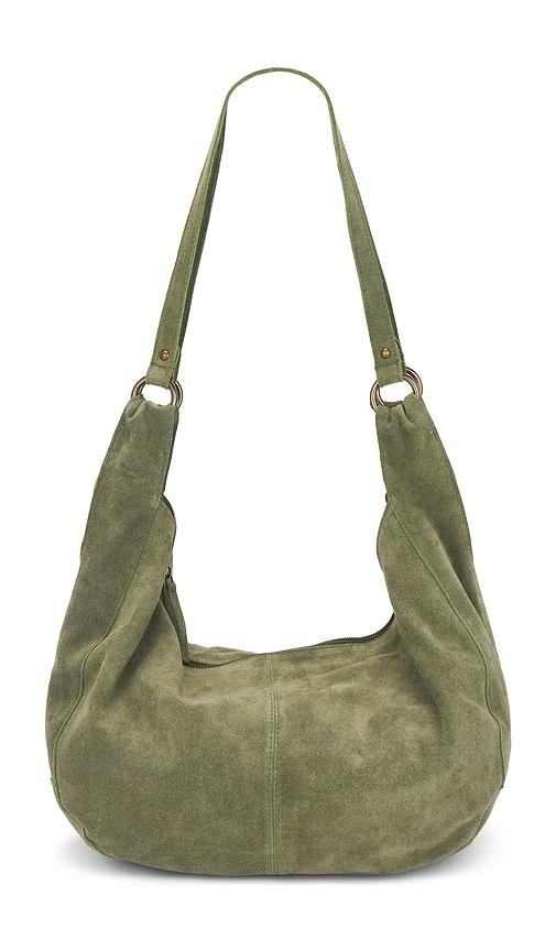 free people roma suede tote in olive.