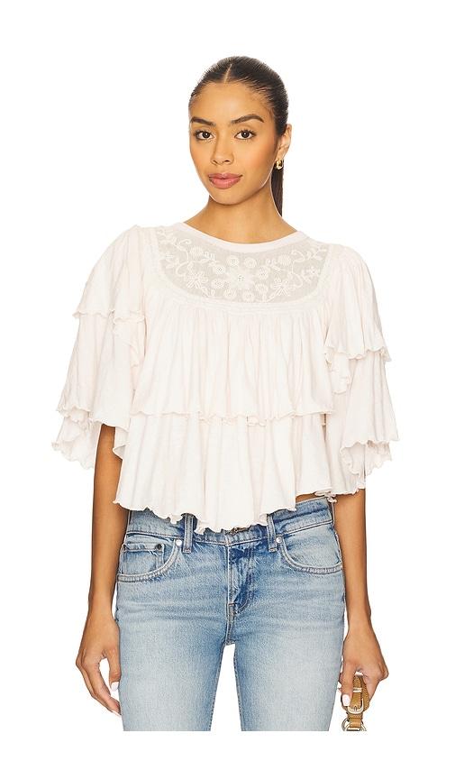 free people rose party tee in ivory.
