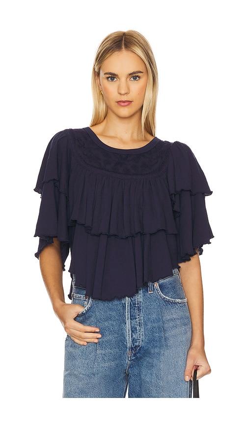 free people rose party tee in navy.