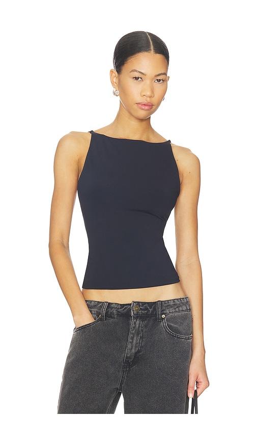 free people round two cami in black.