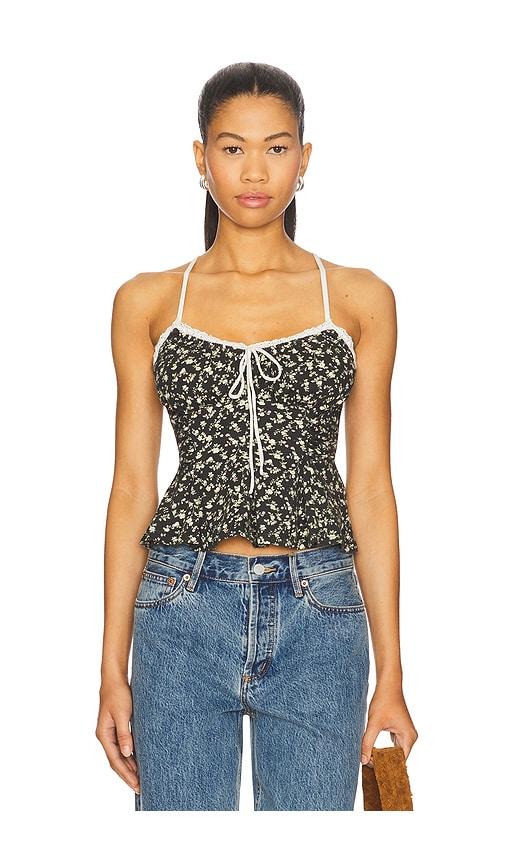 free people sammi tank in charcoal.