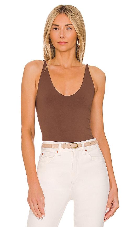 free people seamless v neck cami in chocolate.