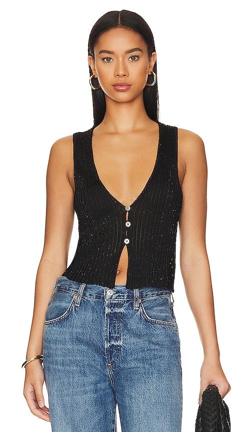 free people seascape vest in black.
