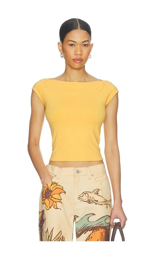 free people so soft seamless modal tee in yellow.