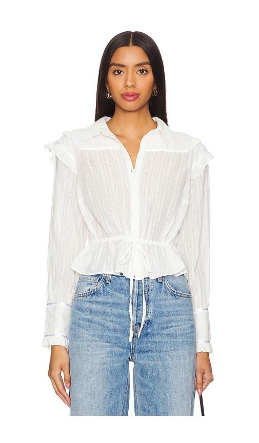 free people solid daybreak blouse in white.