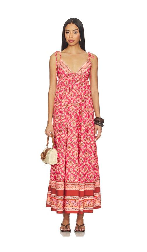 free people sorrento stroll printed dress in red.