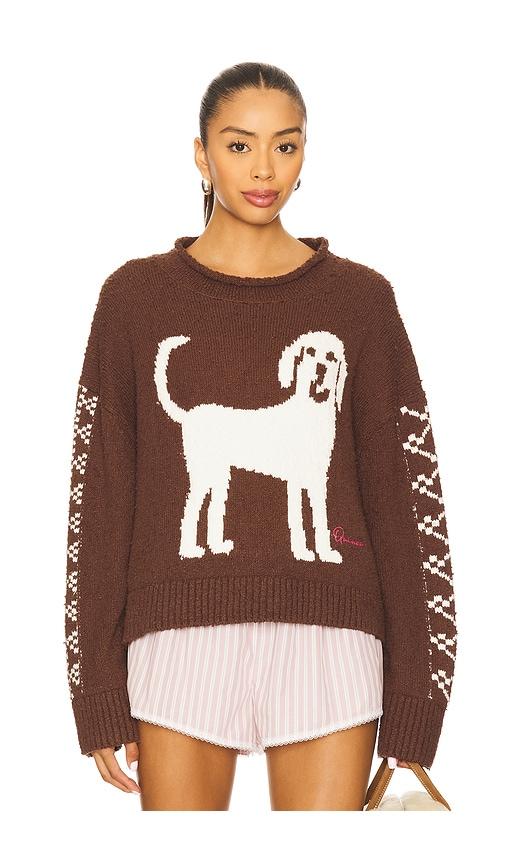 free people story book sweater in chocolate.