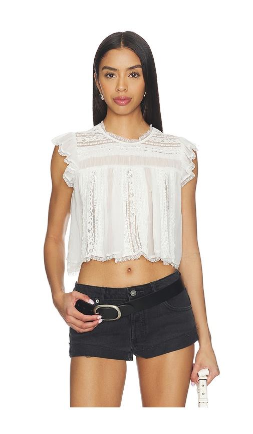 free people sun drenched blouse in ivory.