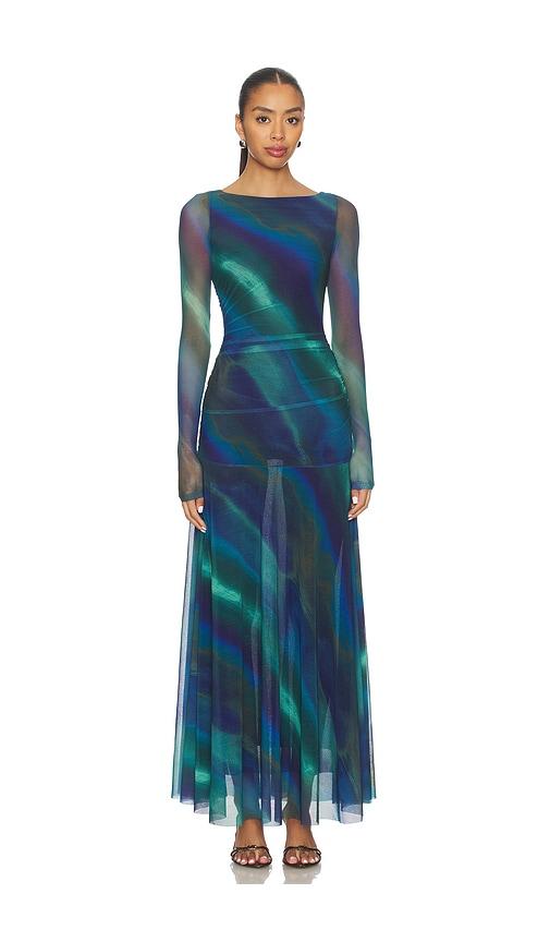 free people sunnei maxi dress in blue.