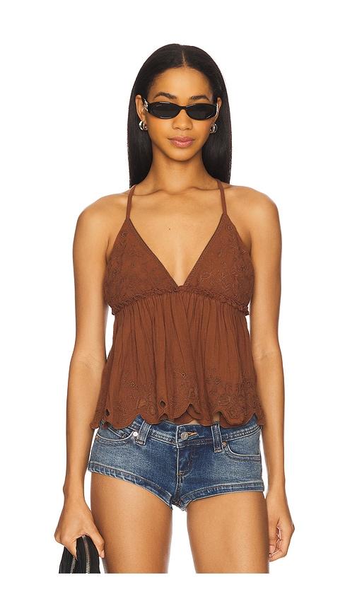 free people sunny days cami in brown.