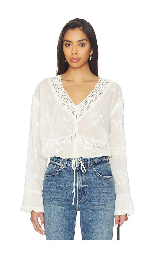 free people sweet love blouse in ivory.