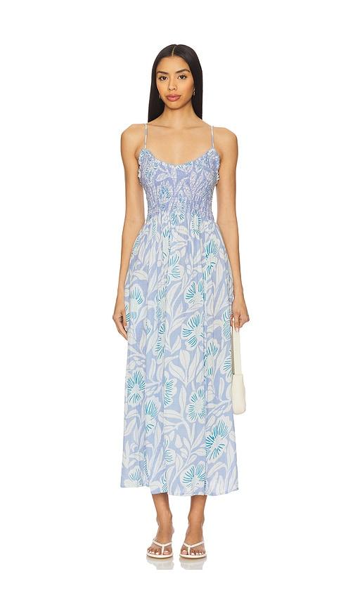 free people sweet nothings midi dress in blue.