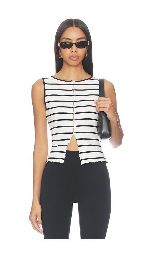free people tilly striped vest in white.