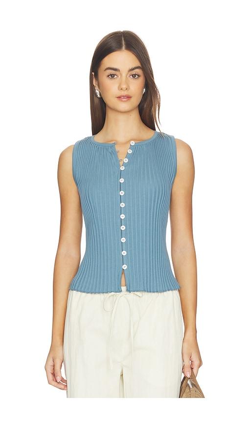 free people tilly vest in blue.