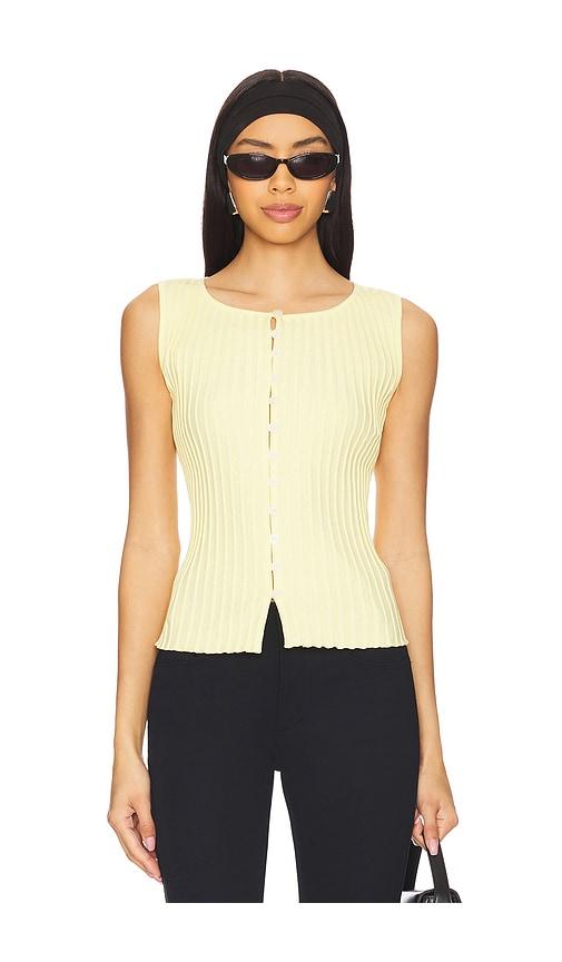 free people tilly vest in yellow.