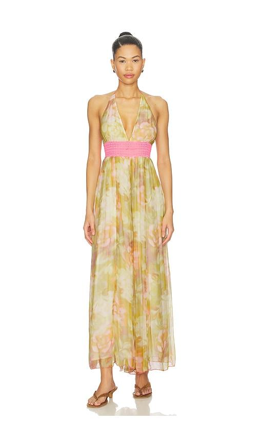 free people ultraviolet haze jumpsuit in pink,green.