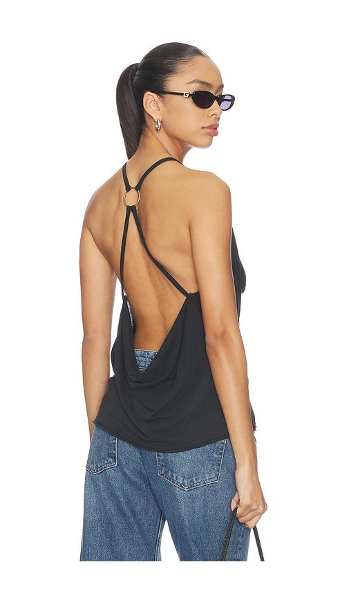 free people veda cowl top in black.