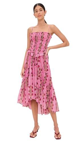 free people women's alejandra midi dress, hot pink combo, l