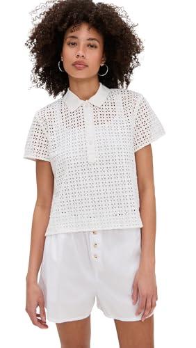 free people women's anna eyelet top, clean ivory