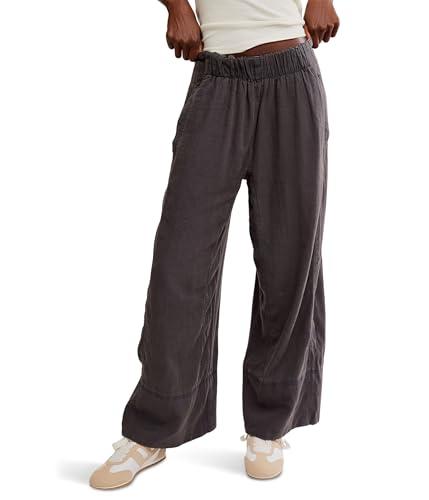 free people women's days end linen pull on, black