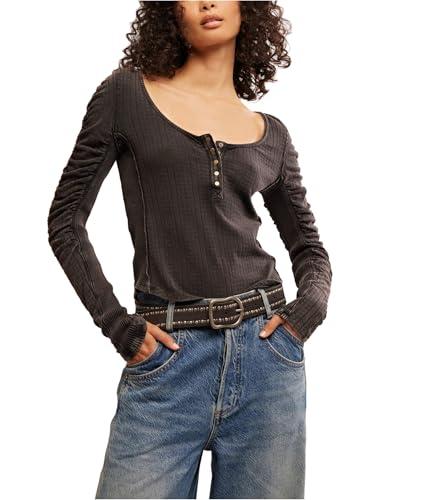 free people women's hope henley, black