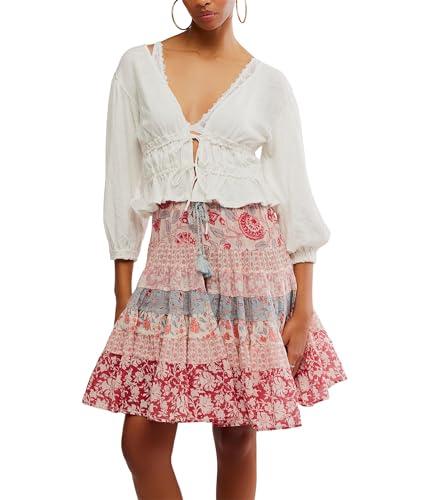 free people women's lets go blouse, ivory