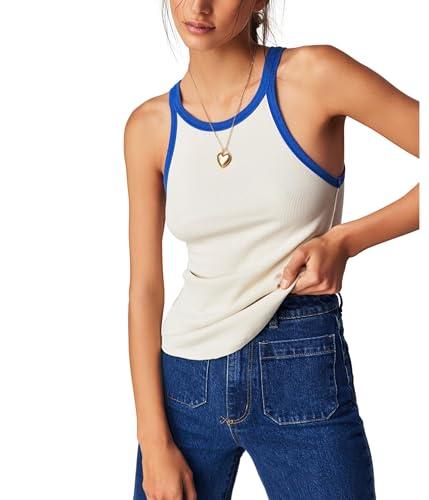 free people women's only one ringer-solids, ivory combo
