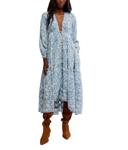 free people women's pappiet midi, bluebell combo