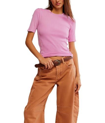 free people women's picture you tee, wild orchid