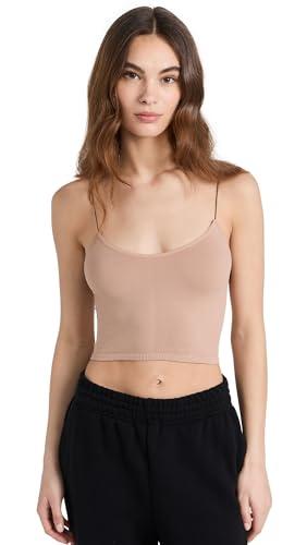 free people women's seamless skinny strap crop cami, natural