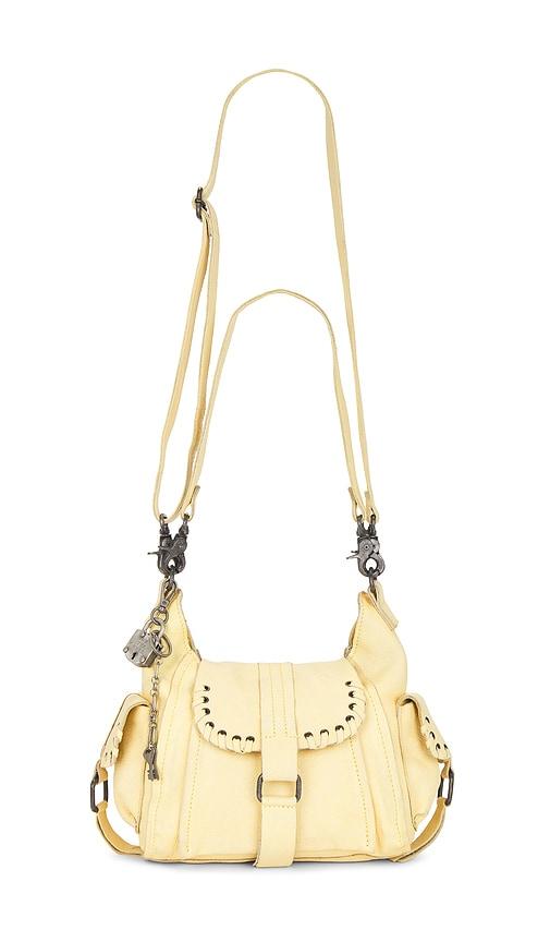 free people wtf baby leigh shoulder bag in yellow.