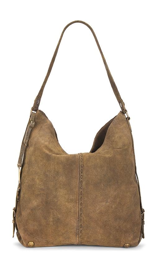 free people wtf dallas distressed shoulder bag in brown.